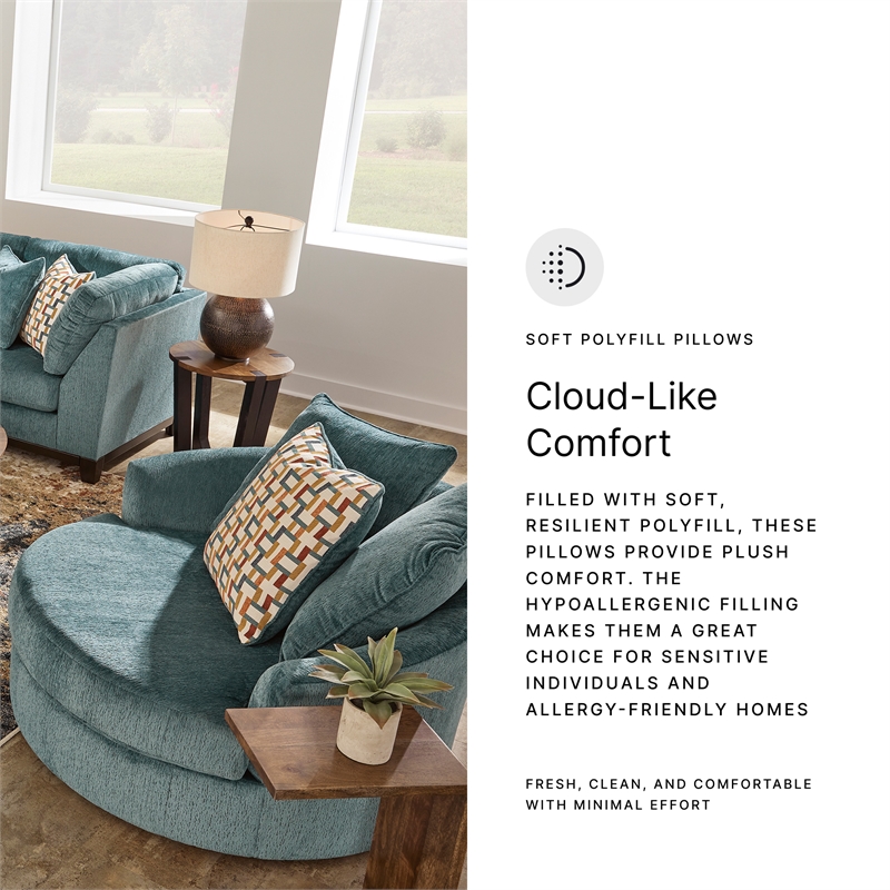 Signature Design by Ashley Laylabrook Blue Oversized Swivel Accent Chair