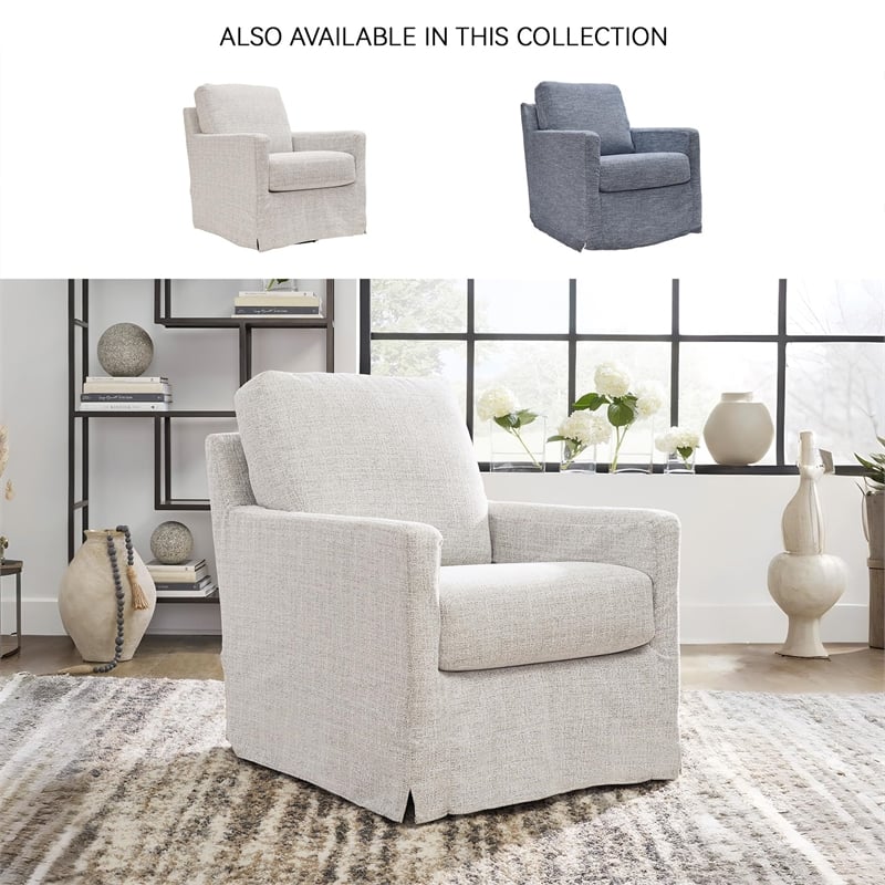 Ashley Furniture Nenana Next-Gen Nuvella Stone Swivel Glider Accent Chair
