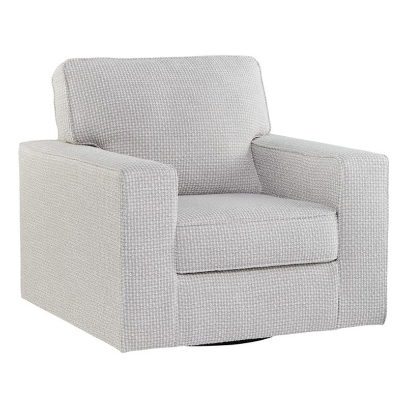 Signature Design by Ashley Olwenburg Polyester Swivel Accent Chair in Taupe