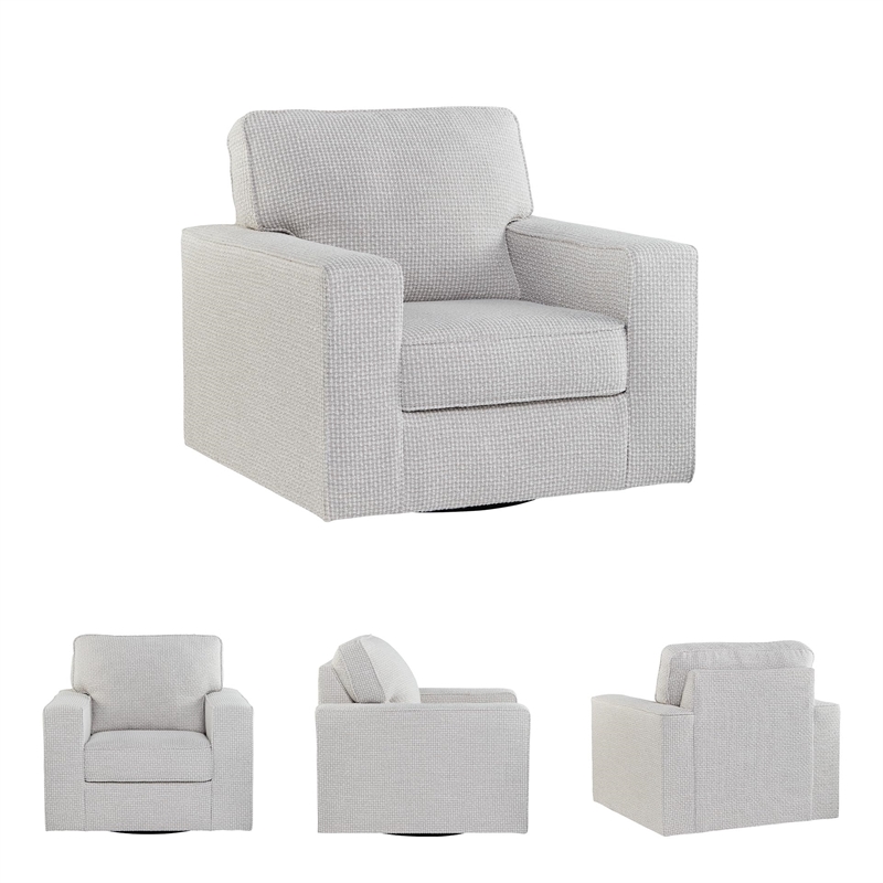 Signature Design by Ashley Olwenburg Polyester Swivel Accent Chair in Taupe