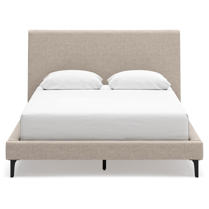 Ashley Furniture Cielden Beige Queen Upholstered Bed with Roll Slats