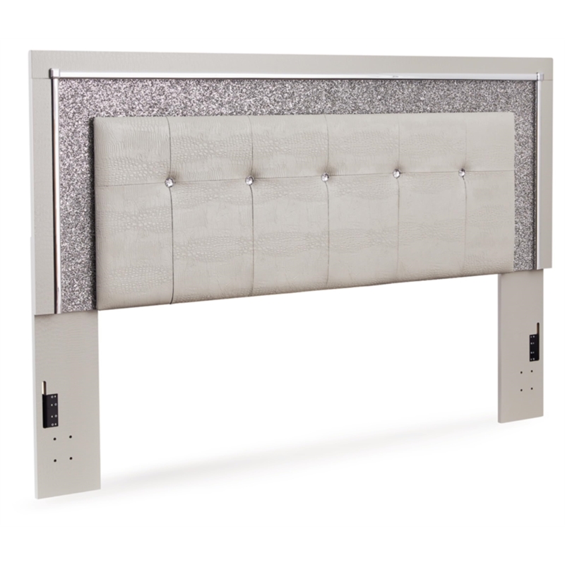 Signature Design by Ashley Zyniden Silver King Upholstered Panel Headboard