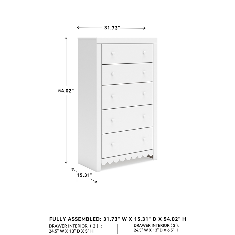 Ashley Furniture Mollviney White Chest of Drawers