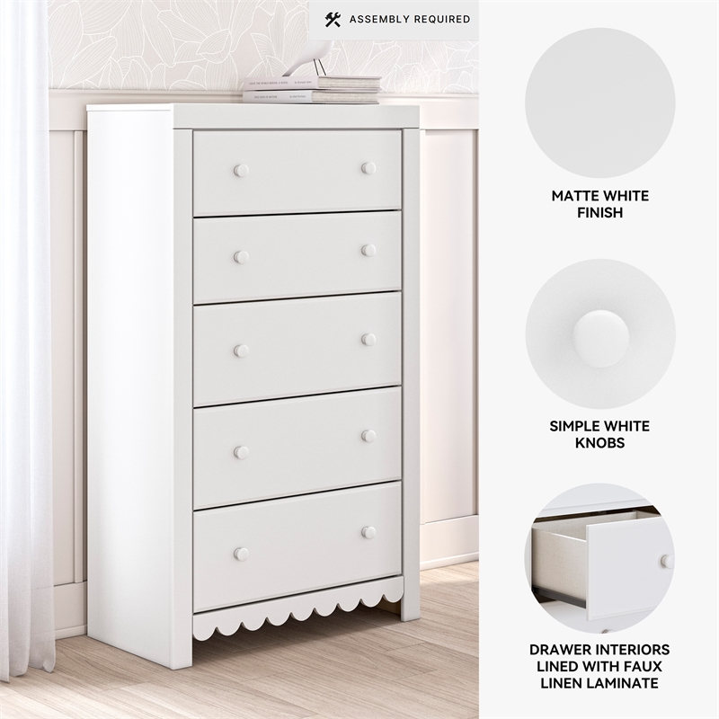 Ashley Furniture Mollviney White Chest of Drawers