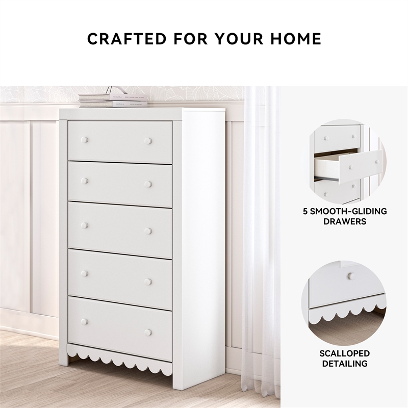 Ashley Furniture Mollviney White Chest of Drawers