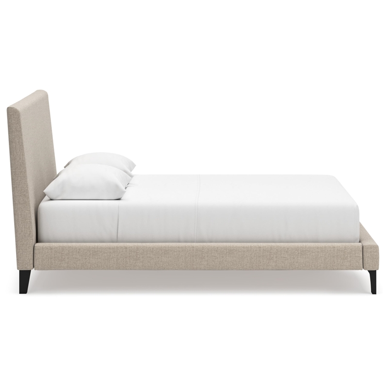 Signature Design by Ashley Cadmori Black Queen Upholstered Bed with Roll Slats