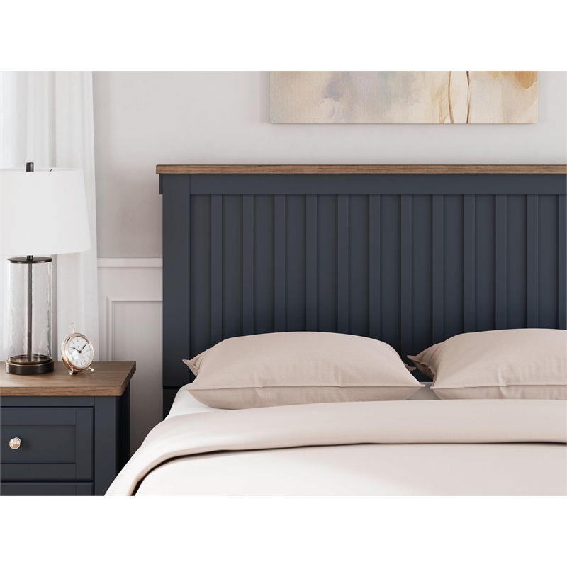 Signature Design by Ashley Landocken Brown & Blue Queen Panel Headboard