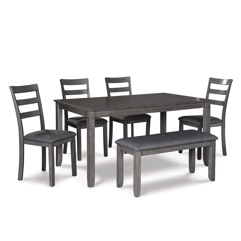 Signature Design by Ashley Bridson Dining Table Set in Charcoal