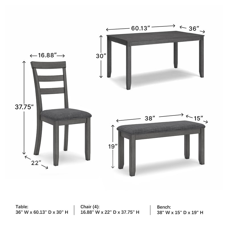 Signature Design by Ashley Bridson Dining Table Set in Charcoal