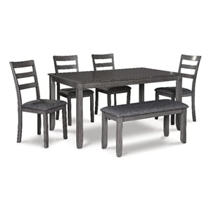 Signature Design by Ashley Bridson Dining Table Set in Charcoal