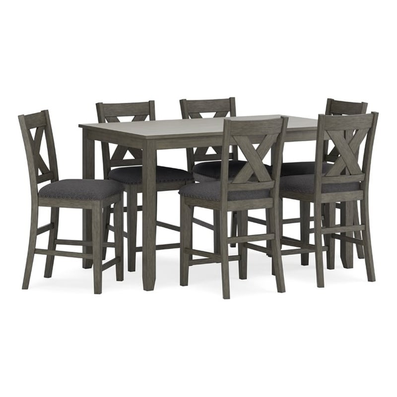 Ashley Furniture Caitbrook Gray Counter Height Dining Table Set - Set of 7