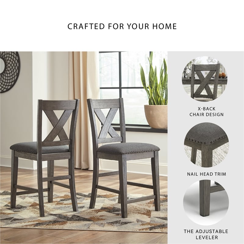 Ashley Furniture Caitbrook Gray Counter Height Dining Table Set - Set of 7