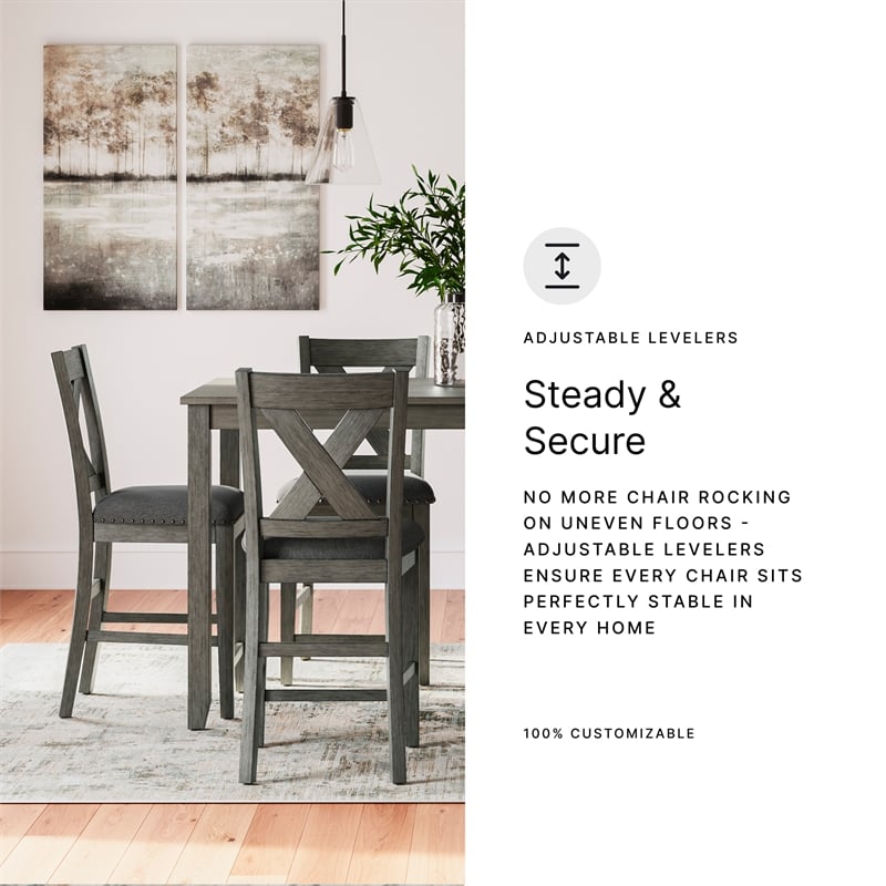 Ashley Furniture Caitbrook Gray Counter Height Dining Table Set - Set of 7