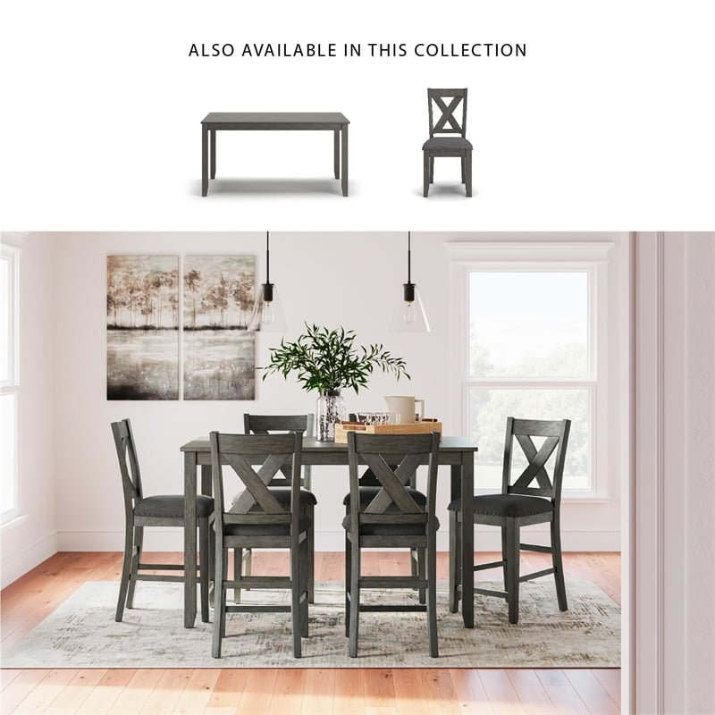 Ashley Furniture Caitbrook Gray Counter Height Dining Table Set - Set of 7