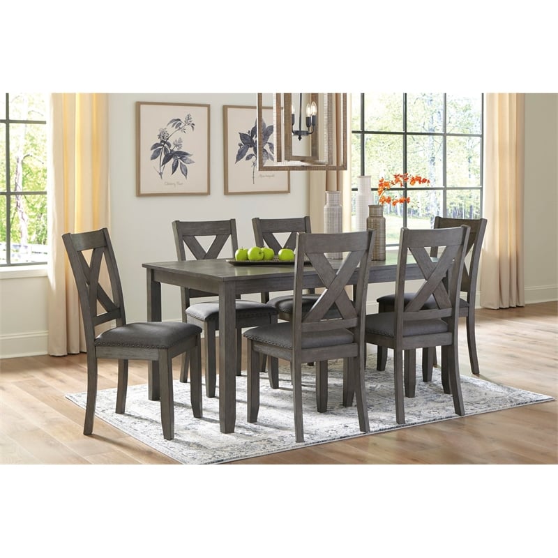 Signature Design by Ashley Caitbrook Gray Dining Table and Chairs - Set of 7