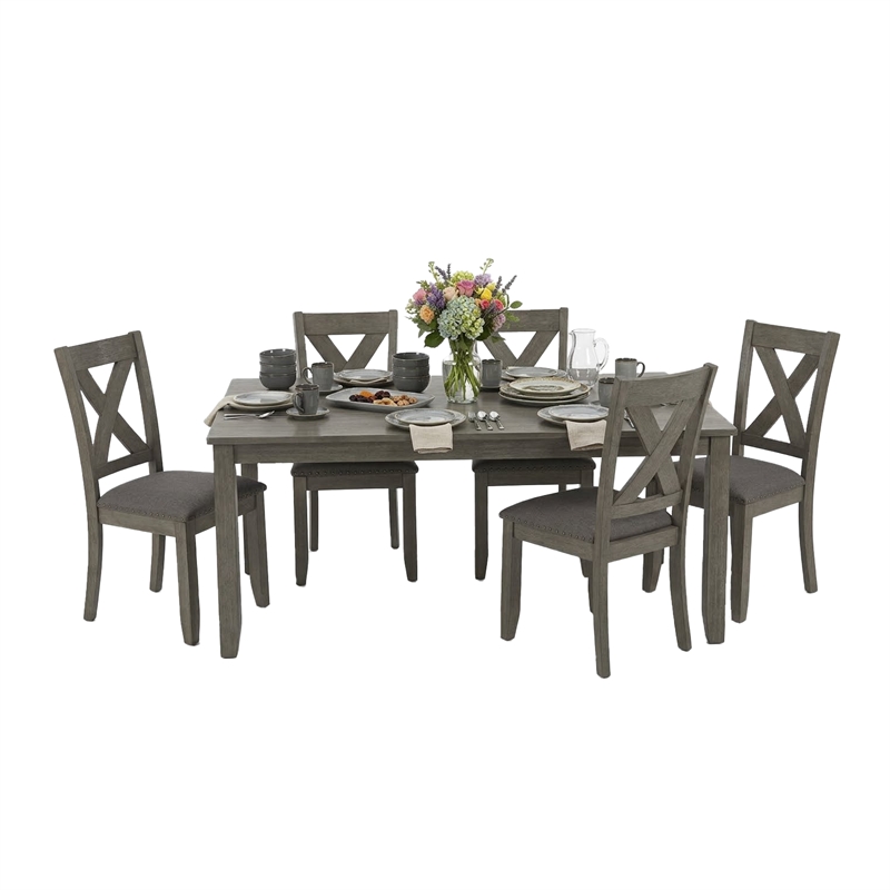 Signature Design by Ashley Caitbrook Gray Dining Table and Chairs - Set of 7