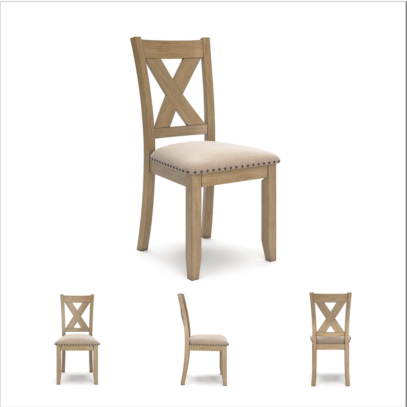 Ashley Furniture Sanbriar Light Brown Dining Table and Chairs - Set of 7