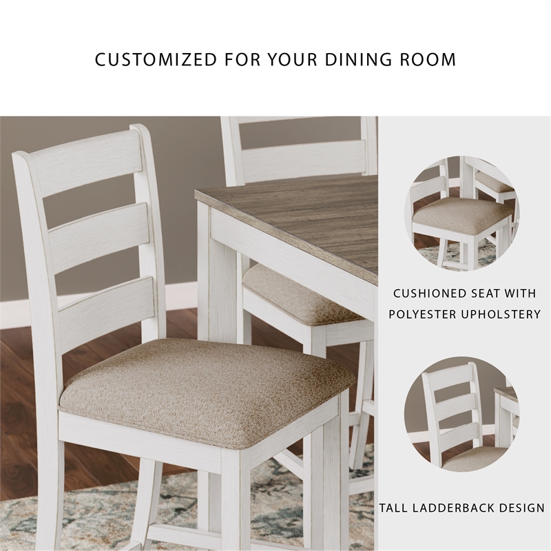 Ashley Furniture Skempton White Counter Height Dining Table Set - Set of 7