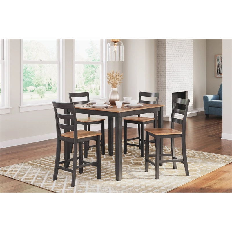 Ashley Furniture Gesthaven Brown Counter Height Dining Table Set - Set of 5