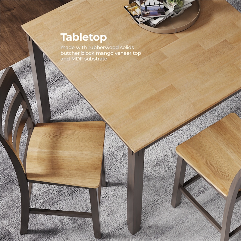 Ashley Furniture Gesthaven Brown Counter Height Dining Table Set - Set of 5