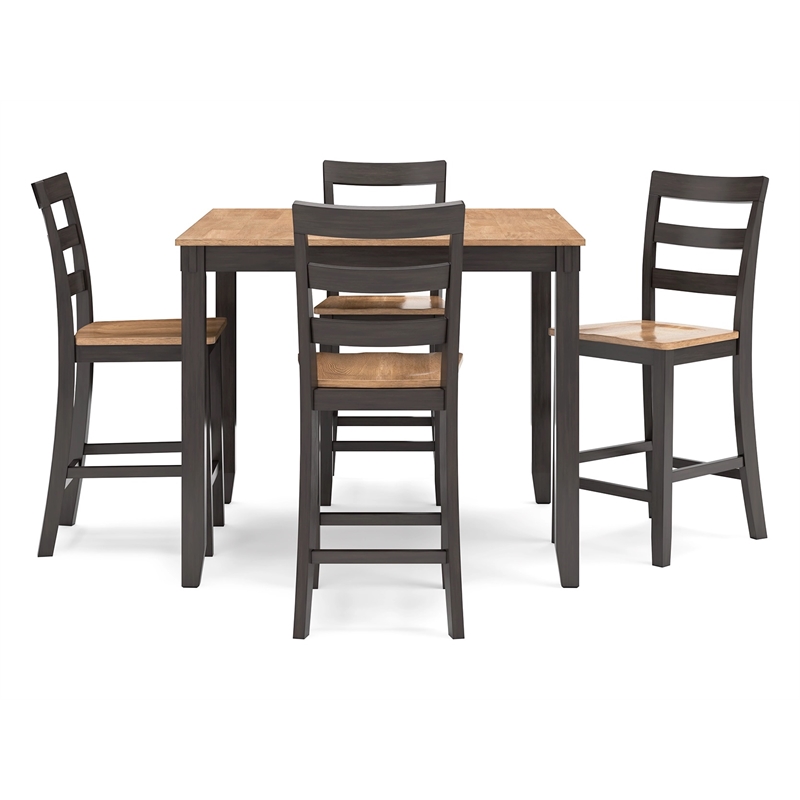 Ashley Furniture Gesthaven Brown Counter Height Dining Table Set - Set of 5