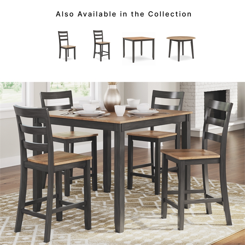 Ashley Furniture Gesthaven Brown Counter Height Dining Table Set - Set of 5