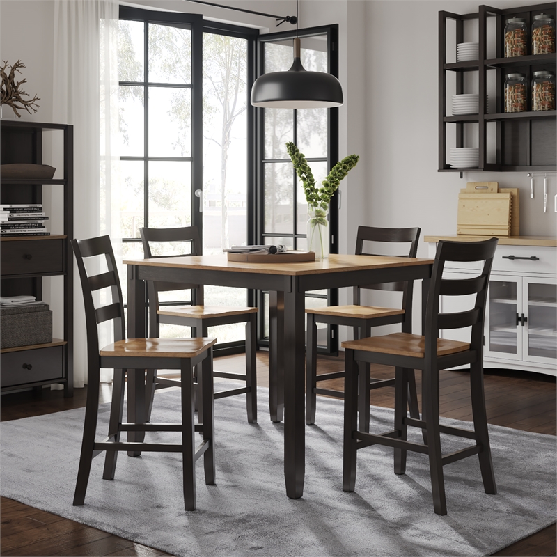 Ashley Furniture Gesthaven Brown Counter Height Dining Table Set - Set of 5