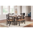 Signature Design by Ashley Gesthaven Natural & Brown Dining Table Set - Set of 6