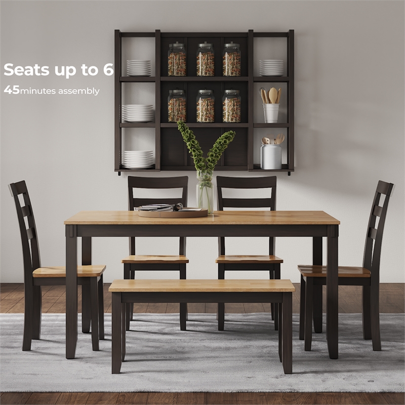Signature Design by Ashley Gesthaven Natural & Brown Dining Table Set - Set of 6