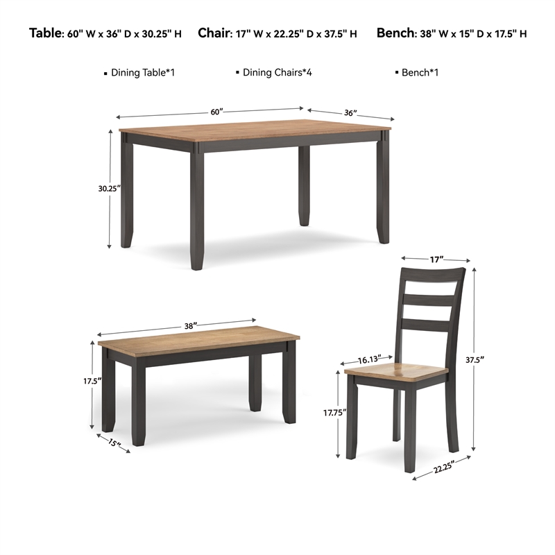Signature Design by Ashley Gesthaven Natural & Brown Dining Table Set - Set of 6