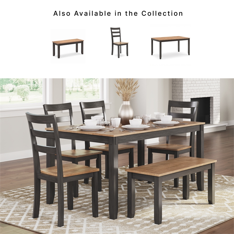Signature Design by Ashley Gesthaven Natural & Brown Dining Table Set - Set of 6