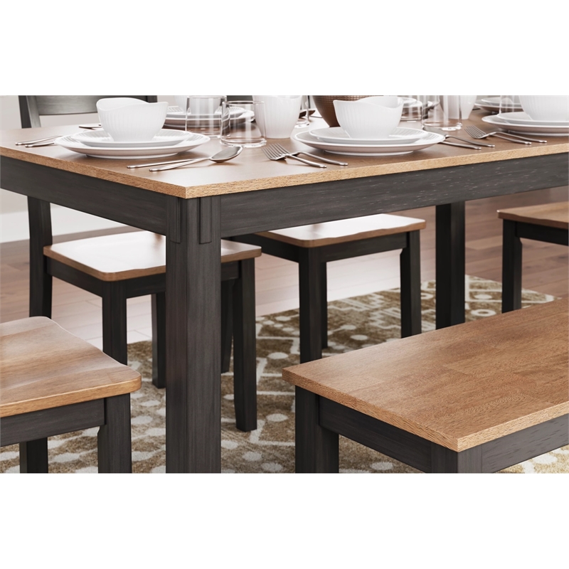 Signature Design by Ashley Gesthaven Natural & Brown Dining Table Set - Set of 6