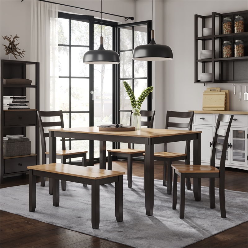 Signature Design by Ashley Gesthaven Natural & Brown Dining Table Set - Set of 6