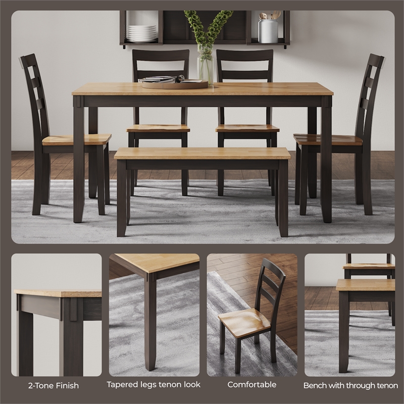 Signature Design by Ashley Gesthaven Natural & Brown Dining Table Set - Set of 6