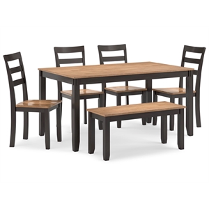 Signature Design by Ashley Gesthaven Natural & Brown Dining Table Set - Set of 6