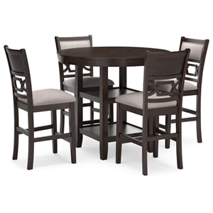 Ashley Furniture Langwest Brown Counter Height Dining Table Set - Set of 5