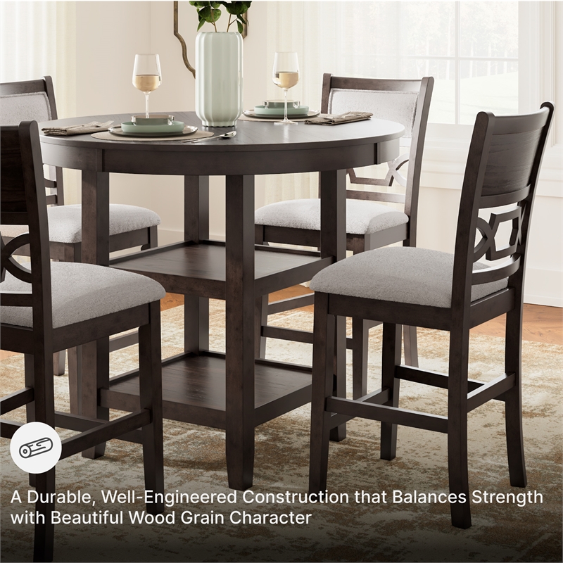 Ashley Furniture Langwest Brown Counter Height Dining Table Set - Set of 5
