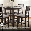 Ashley Furniture Langwest Brown Counter Height Dining Table Set - Set of 5
