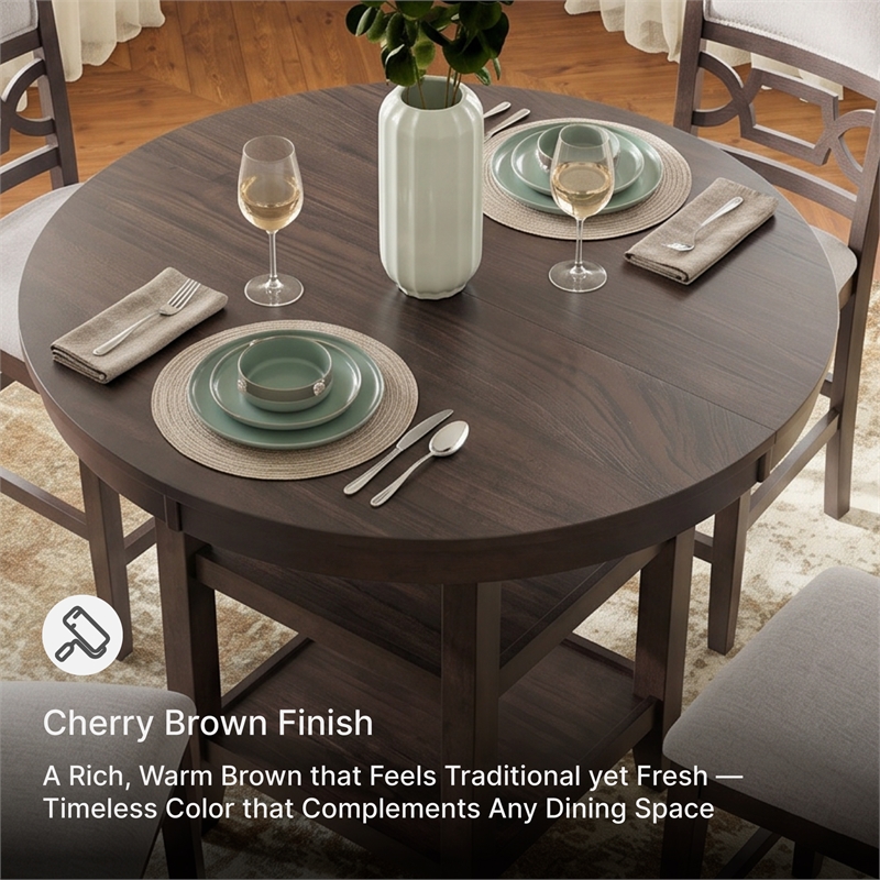 Ashley Furniture Langwest Brown Counter Height Dining Table Set - Set of 5