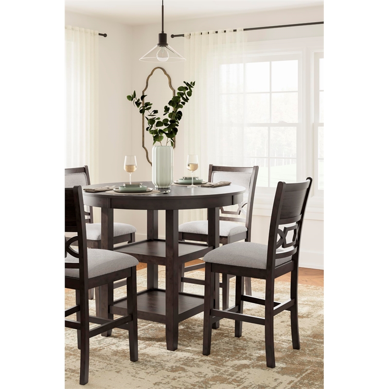 Ashley Furniture Langwest Brown Counter Height Dining Table Set - Set of 5