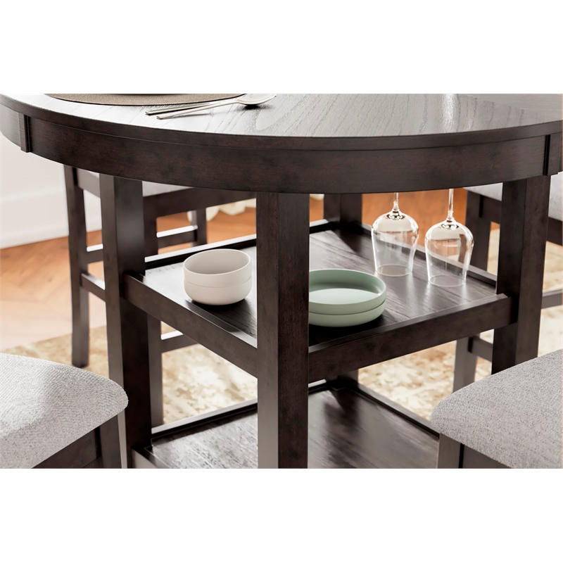 Ashley Furniture Langwest Brown Counter Height Dining Table Set - Set of 5