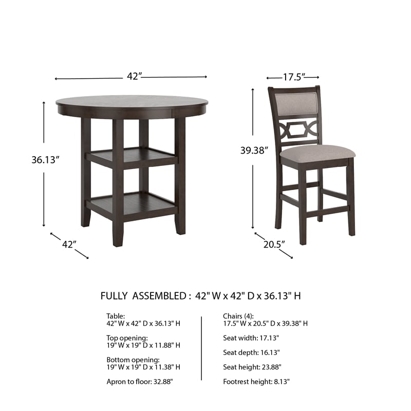Ashley Furniture Langwest Brown Counter Height Dining Table Set - Set of 5