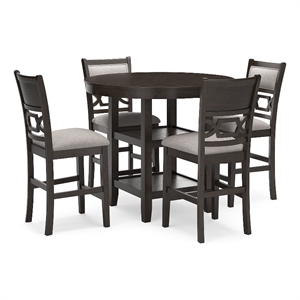 ashley furniture langwest brown counter height dining table set - set of 5