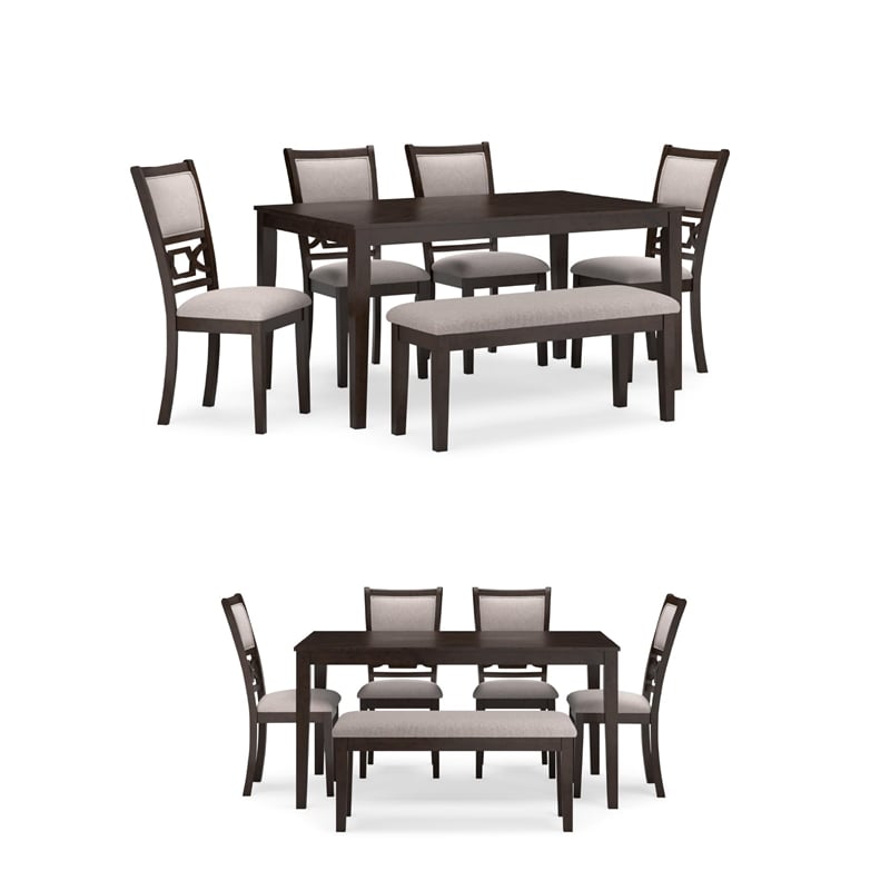 Ashley Furniture Langwest Brown Dining Table and 4 Chairs and Bench - Set of 6