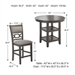 Ashley Furniture Wrenning Gray Counter Height Dining Table Set - Set of 5
