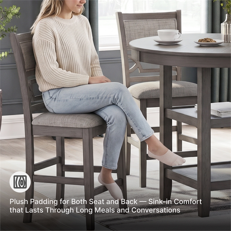 Ashley Furniture Wrenning Gray Counter Height Dining Table Set - Set of 5