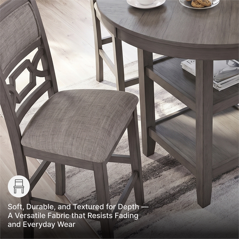 Ashley Furniture Wrenning Gray Counter Height Dining Table Set - Set of 5