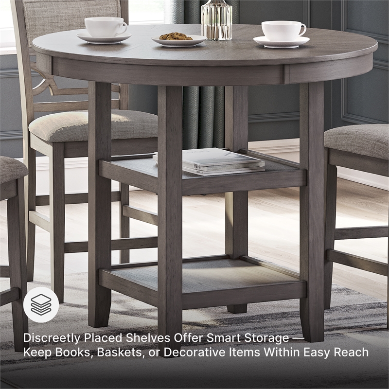 Ashley Furniture Wrenning Gray Counter Height Dining Table Set - Set of 5