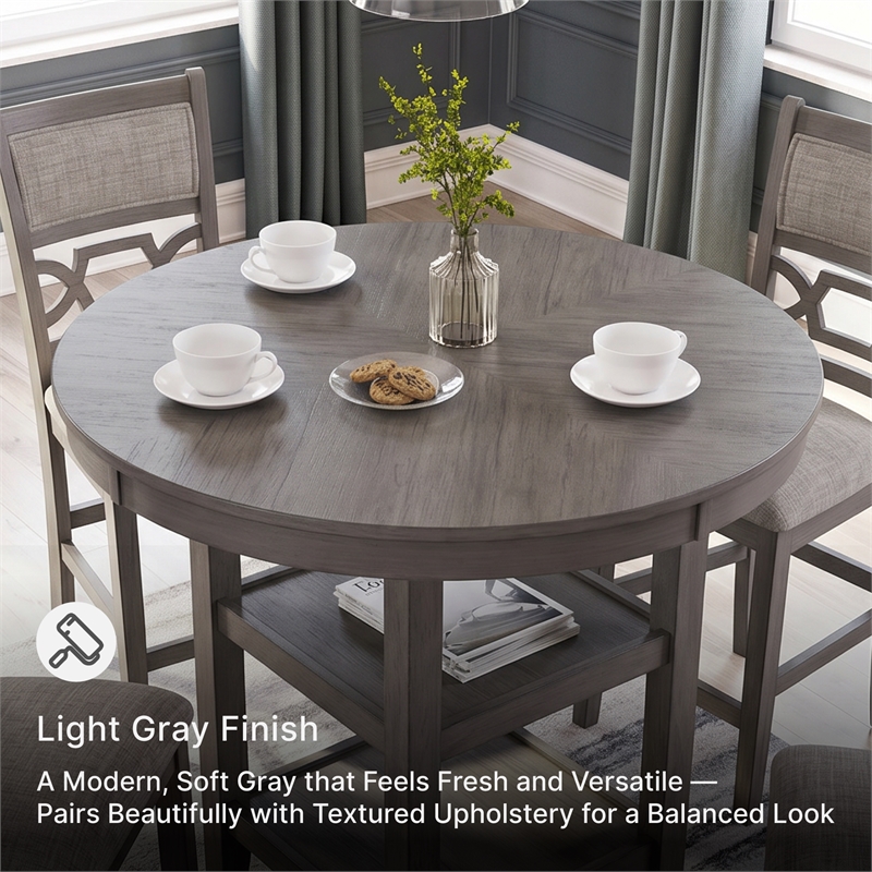 Ashley Furniture Wrenning Gray Counter Height Dining Table Set - Set of 5
