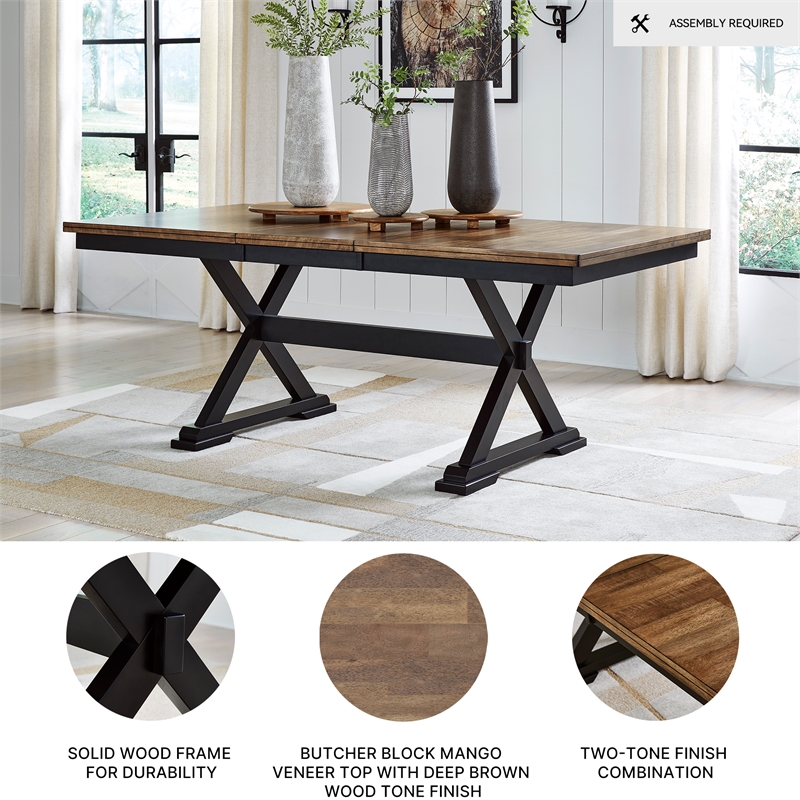 Signature Design by Ashley Wildenauer Brown & Black Dining Extension Table